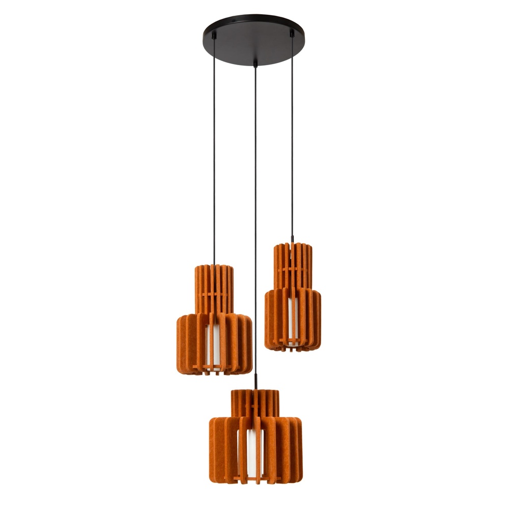 Lucide Design hanglampRollo 3-lichts terracotta - 45491/13/55
